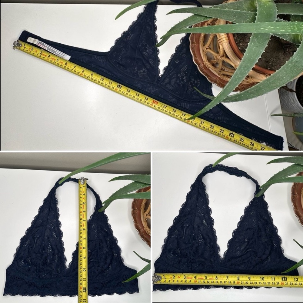 Free People Lace Bralette Set — Teal Racerback + Navy Halter | S + M - Picture 8 of 8